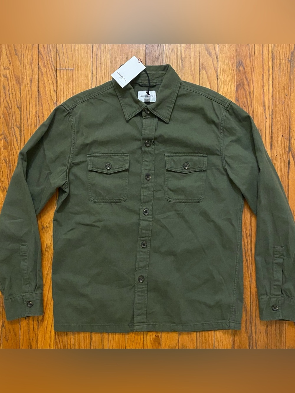 Goodfellow & Co OG-107 Inspired Olive Green Military Utility Shirt M BNWT